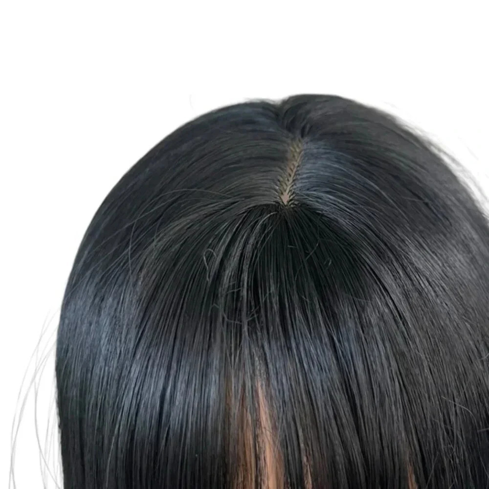 33 Inch Long Black Wig With Bangs Thick beautiful Hair - Picture 4 of 7